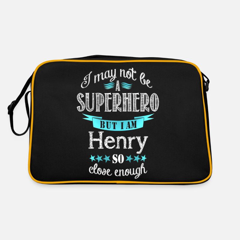 Superheld Henry - Retro Tasche - Schwarz/Gold