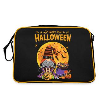 Gnome Witch Halloween Costume Pumpkin Autumn - Retro Bag - black/gold - Back