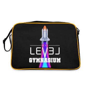 Gymnasium Grundschulabschluss Level Rakete - Retro Tasche - Schwarz/Gold - Hinten