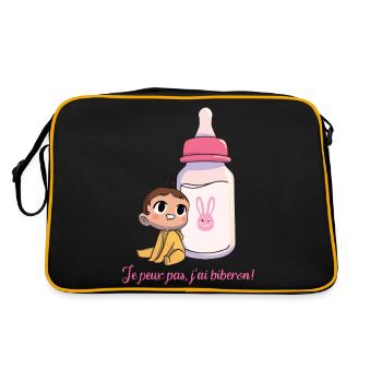 J'peux pas, j'ai biberon ! - Sac Retro - noir/or - Dos