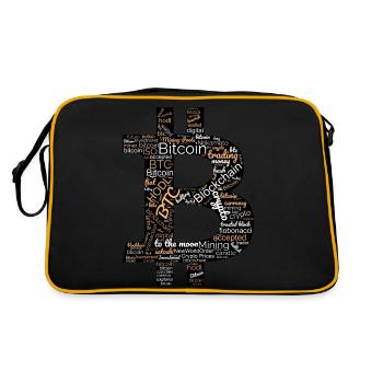 Bitcoin BTC Crypto Word Cloud Art - Sac Retro - noir/or - Dos