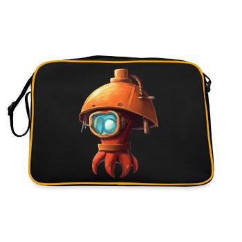 Red little octopus octopus with helmet gift idea - Retro Bag - black/gold - Back