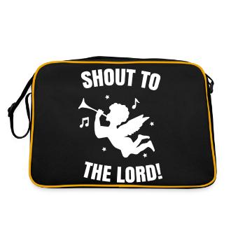 Shout to the lord. cherub angel - Retro Bag - black/gold - Back