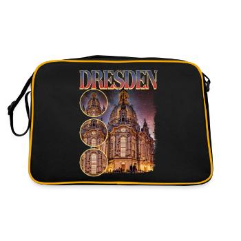 Dresden Germany City Skyline Home Love - Retro Bag - black/gold - Back