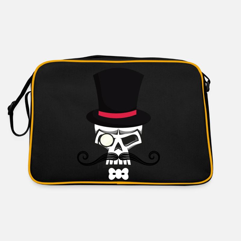Skullheadwith beard and hat Retro Tasche
