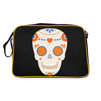 Skull - Retro Tasche - Schwarz/Gold - Hinten