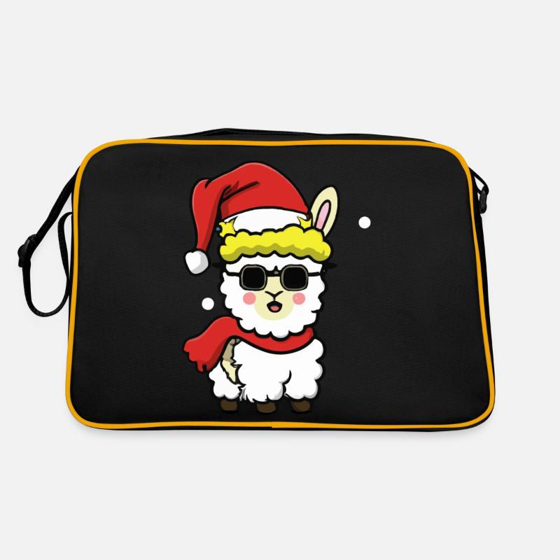 Alpaka Weihnachtsmann Weihnachten Geschenk Retro Tasche