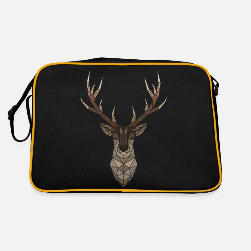 Deer - Retro Bag - black/gold