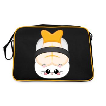 SUSHI CAT Japon Katze Crevettes Kitty Nigiri Cosplay - Sac Retro - noir/or - Dos