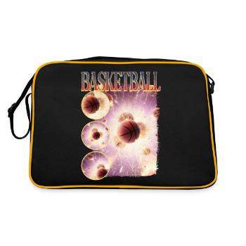 Basketball Basketballer Dunking Sport Vintage - Retro Tasche - Schwarz/Gold - Hinten