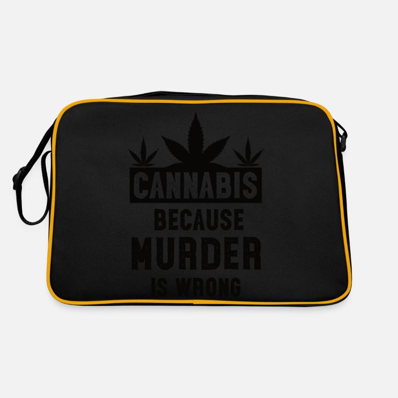 Le cannabis parce que le meurtre est mal noir Sac Retro