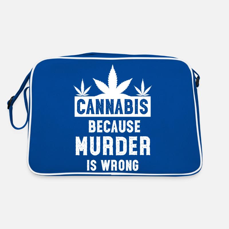 Le cannabis parce que le meurtre est mauvais blanc Sac Retro