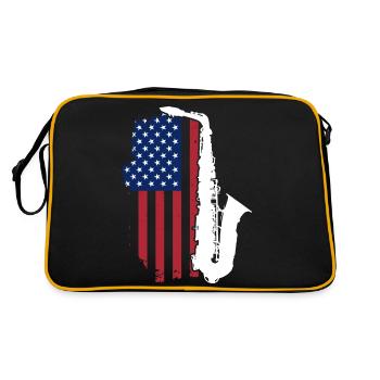 Saxophon USA Patriot - Retro Tasche - Schwarz/Gold - Hinten