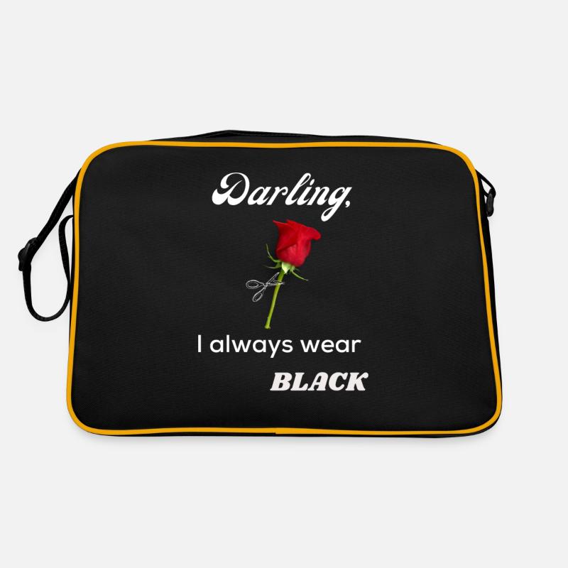 Je préfère le Noir _ Rose coupée Sac Retro