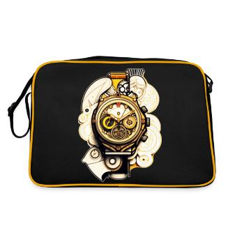 Men's watch Swiss chronograph for collectors - Retro Bag - black/gold - Back