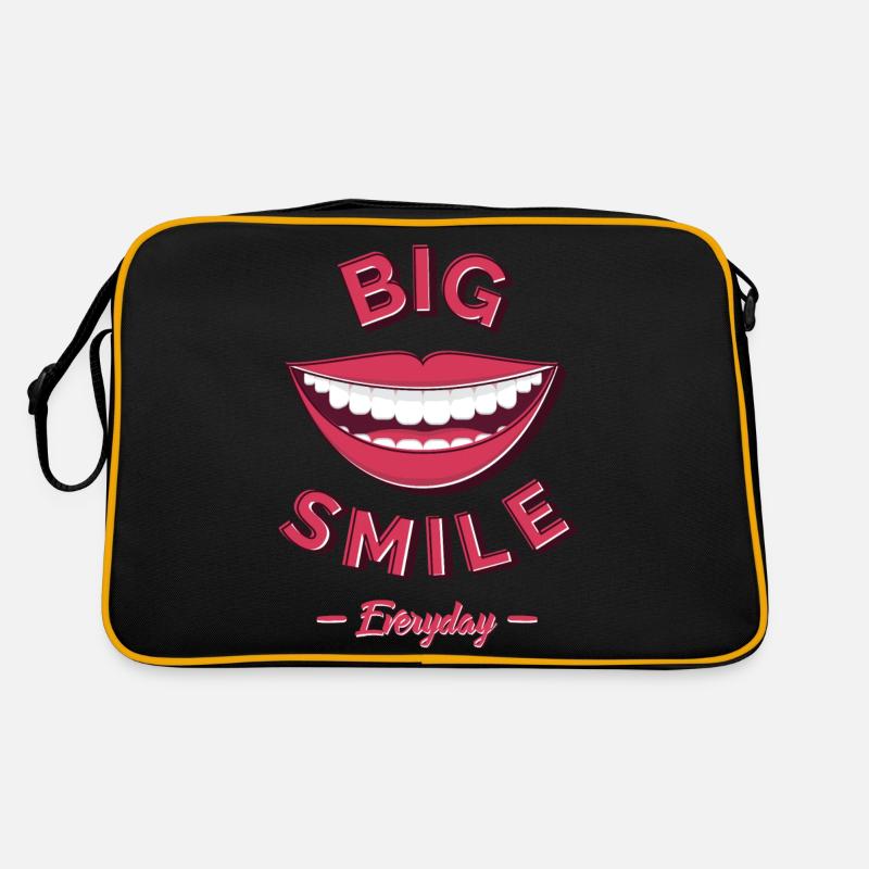 Big smile everyday - Retro Bag - black/gold