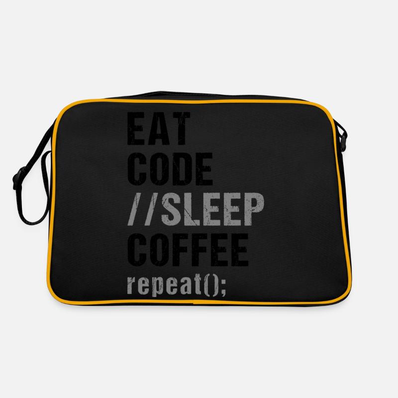 Manger Code Sommeil Café Répéter Sac Retro