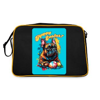 happy easter ou joyeuses pâques par t shirt papa - Sac Retro - noir/or - Dos