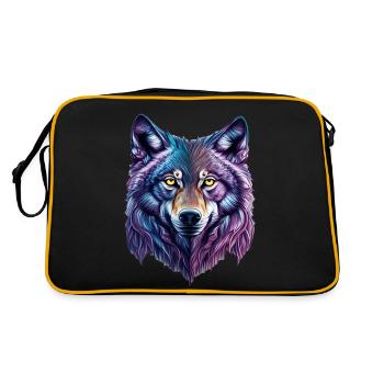 Wolf Splash - Retro Tasche - Schwarz/Gold - Hinten