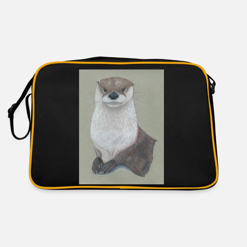 230324 Otter 3 - Retro Tasche - Schwarz/Gold