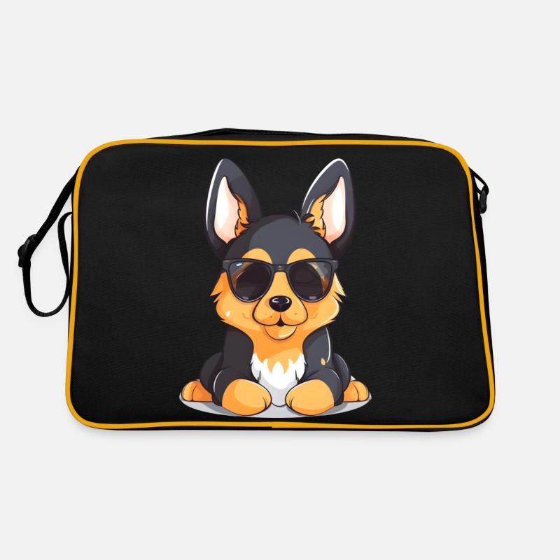 Chiot berger allemand avec des lunettes de soleil Sac Retro