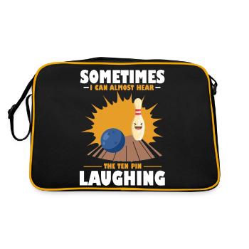 Sometimes I can almost hear the ten pin laughing - Retro Tasche - Schwarz/Gold - Hinten