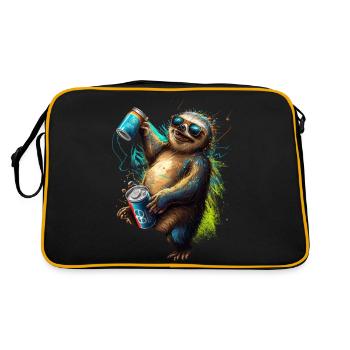 Cool drôle paresseux avec de la bière - Sac Retro - noir/or - Dos