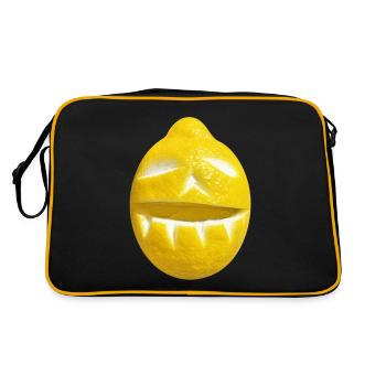 lemon - funny - lemon - limoncello - face - Retro Bag - black/gold - Back