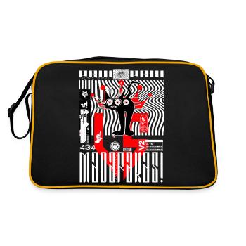 Cat with three eyes - Retro Bag - black/gold - Back