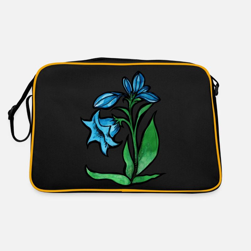 Blaue Blume Retro Tasche