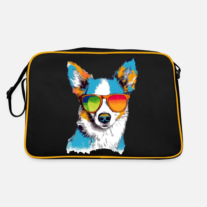 Toru, der Hund mit der Brille Retro Tasche