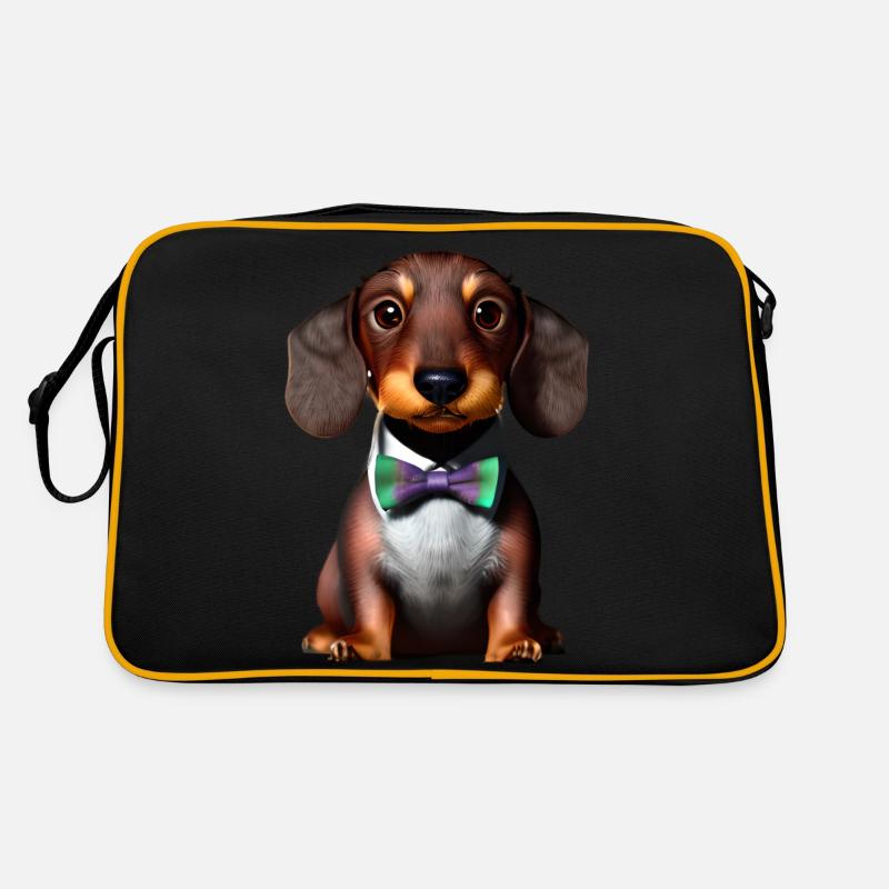 Chiens teckels avec costume Teckel Chiot Chien Sac Retro