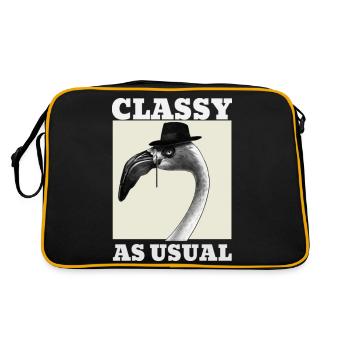 Classy As Usual Flamingo - Retro Bag - black/gold - Back