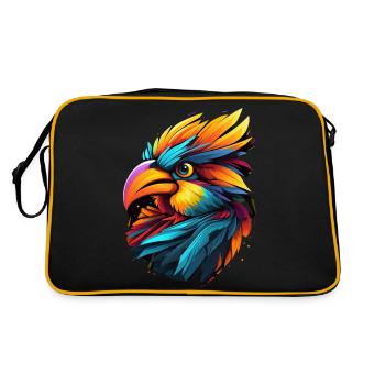 Fink Zeichnung Kunst - Retro Tasche - Schwarz/Gold - Hinten