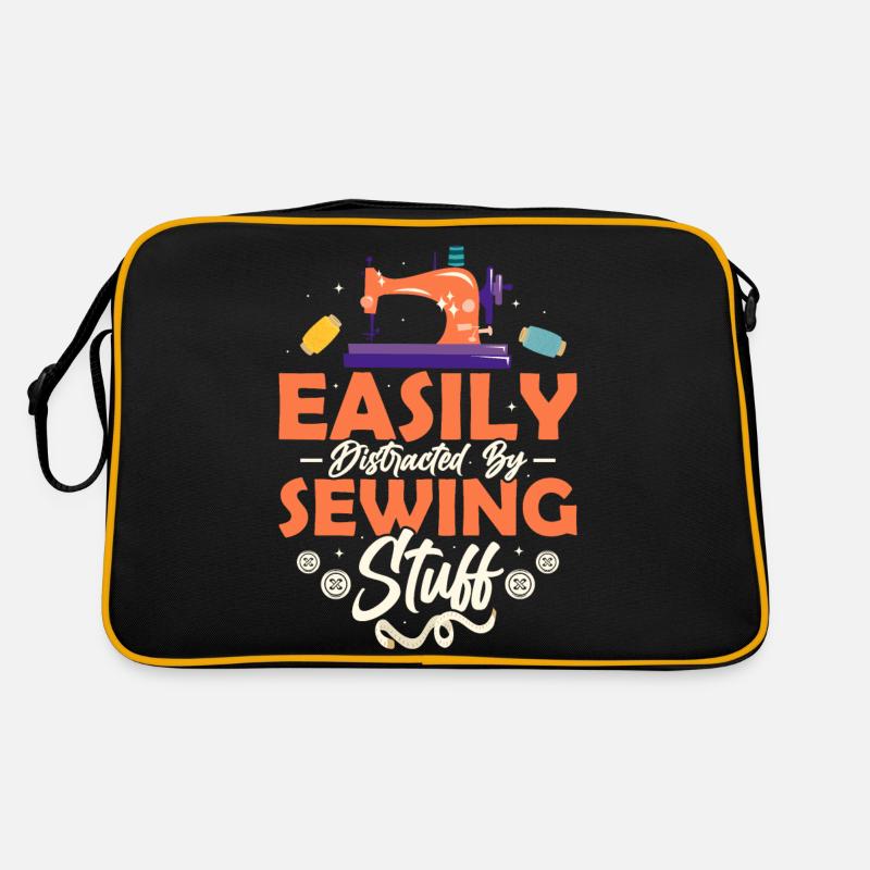 Easily Distracted By Sewing Stuff Sewing Maschine Retro Tasche