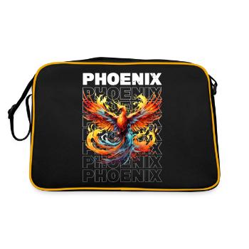 Phoenix Phoenix Fire Flames Mythologie des oiseaux - Sac Retro - noir/or - Dos