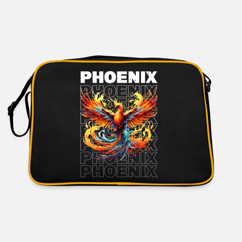 Phoenix Phoenix Fire Flames Mythologie des oiseaux Sac Retro