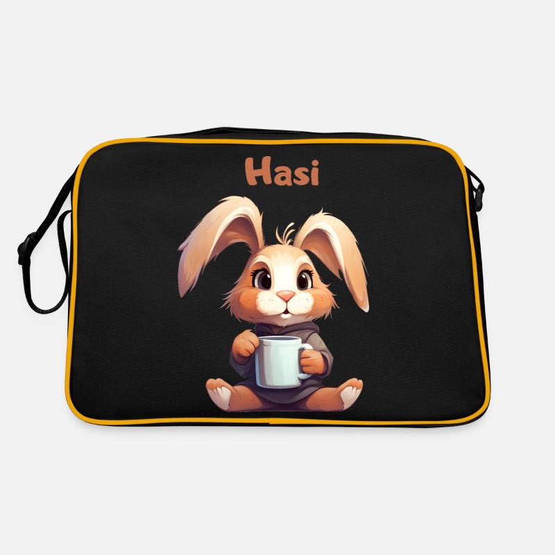 Hasi - Retro Tasche - Schwarz/Gold
