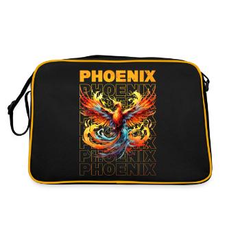 Phoenix Phoenix Fire Flames Mythologie des oiseaux - Sac Retro - noir/or - Dos