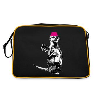 Suricate Guitariste Blanc BG Magenta Hat - Sac Retro - noir/or - Dos