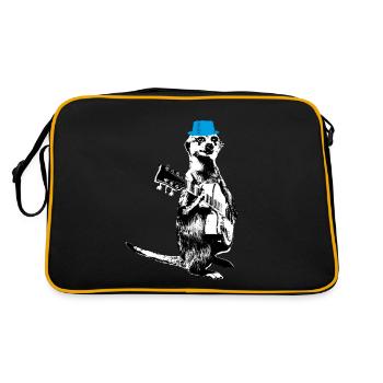 Suricate Guitariste White BG Cyan Hat - Sac Retro - noir/or - Dos