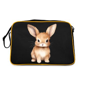 Süßer Hase - Retro Tasche - Schwarz/Gold - Hinten