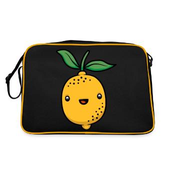 Citron mignon Agrumes Kawaii Citron vert - Sac Retro - noir/or - Dos