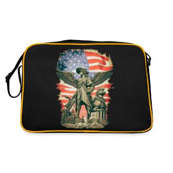 steampunk american flag - Sac Retro - noir/or - Dos