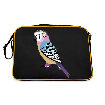 Budgie Bird Cockatiel Bird Propriétaire - Sac Retro - noir/or - Dos