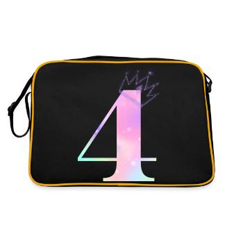 4e anniversaire arc en ciel - Sac Retro - noir/or - Dos