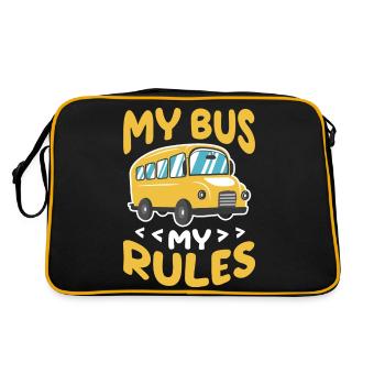 My bus My rules - Retro Tasche - Schwarz/Gold - Hinten