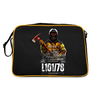 Motiv (einseitig) Version Dresden - Retro Tasche - Schwarz/Gold - Hinten