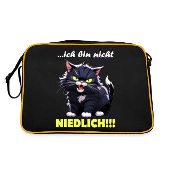 Ich bin nicht NIEDLICH - Retro Tasche - Schwarz/Gold - Hinten