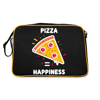 Pizza = Bonheur - Sac Retro - noir/or - Dos